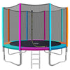 12FT Trampoline Round Trampolines Kids Safety Net Enclosure Pad Outdoor Gift Multi-coloured Deals499