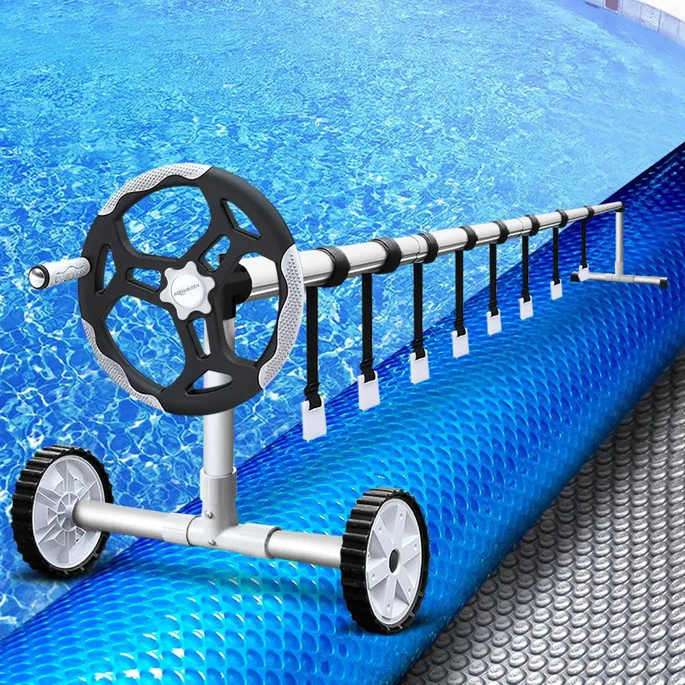 Aquabuddy Solar Swimming Pool Cover Blanket Bubble Roller Adjustable 8 X 4.2M Deals499