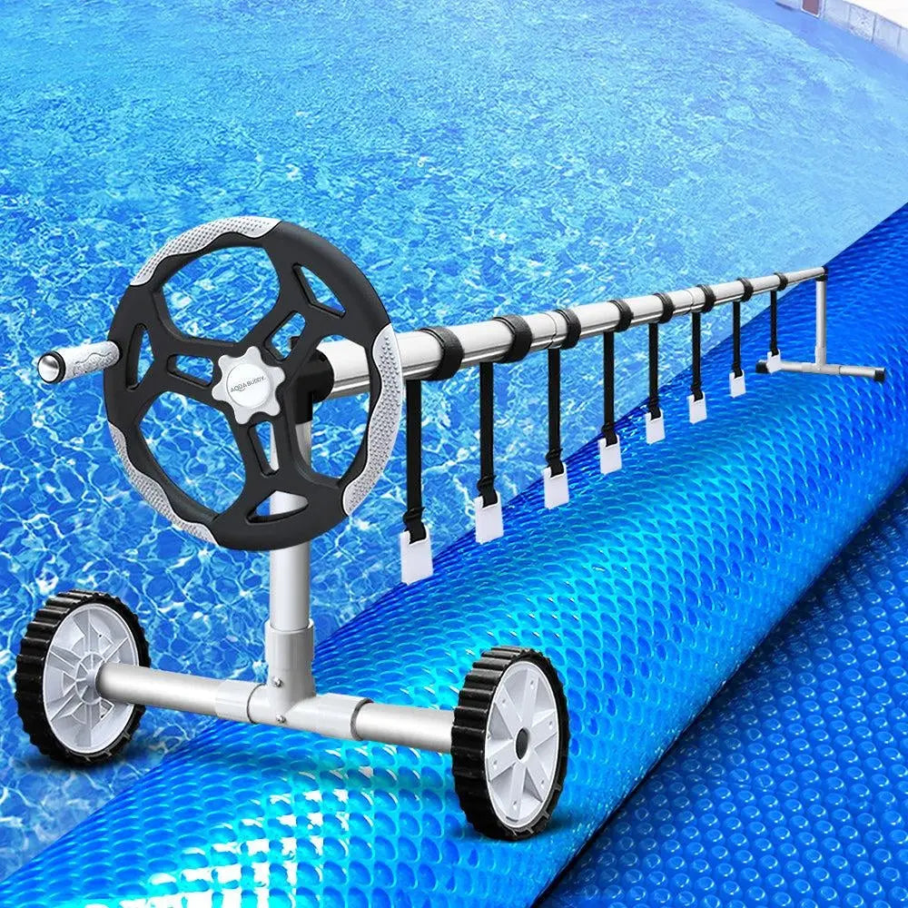 Aquabuddy Solar Swimming Pool Cover Roller 400 Micron Adjustable Blanket 10 X 4m Deals499