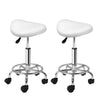 Artiss 2x Salon Stool Saddle Swivel Chair White from Deals499 at Deals499