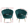 Artiss Armchair Lounge Chair Accent Armchairs Retro Lounge Accent Chair Single Sofa Velvet Shell Back Seat Green Deals499