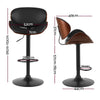 Artiss Bar Stools Kitchen Leather Barstools Swivel Gas Lift Chairs Black x2 from Deals499 at Deals499