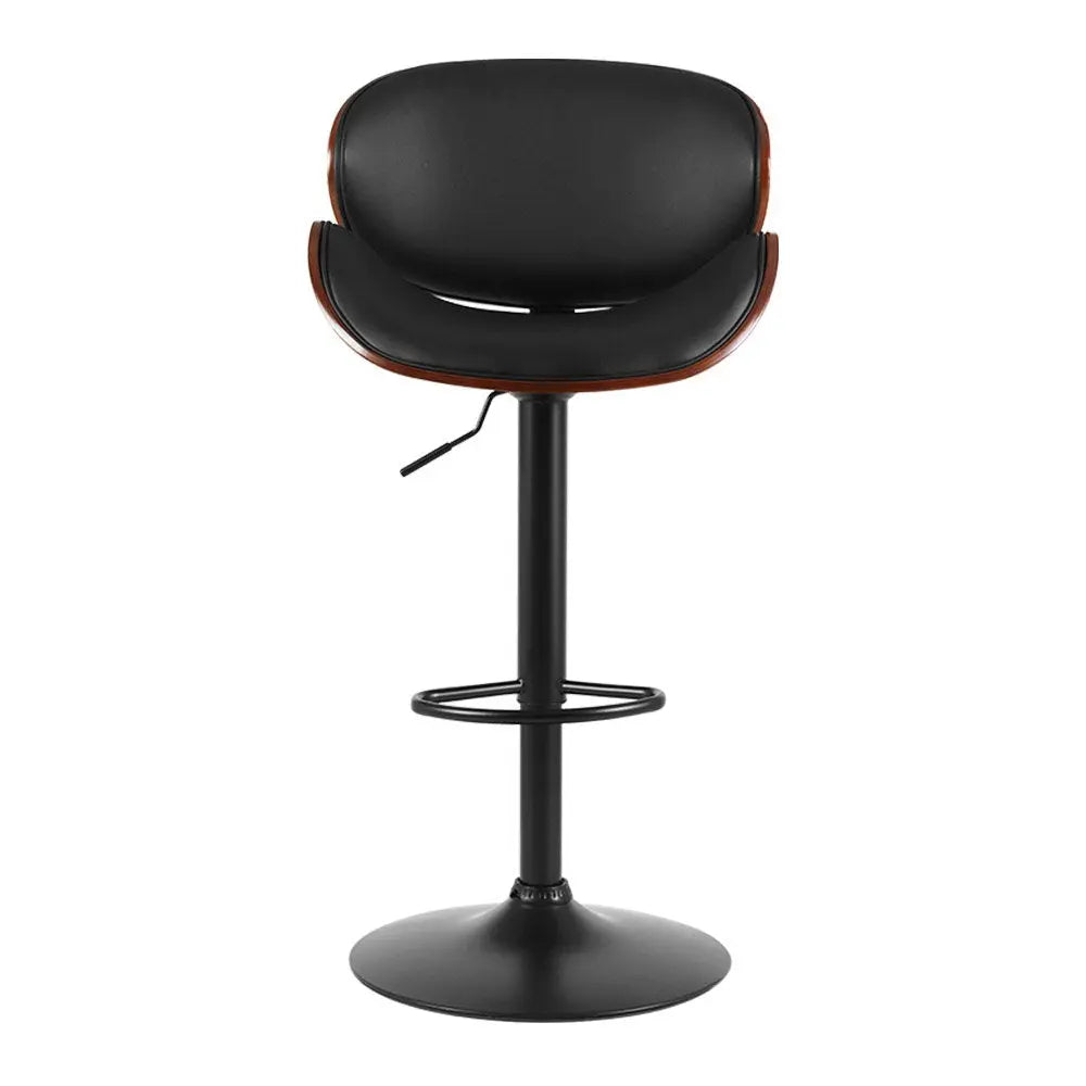 Artiss Bar Stools Kitchen Leather Barstools Swivel Gas Lift Chairs Black x2 from Deals499 at Deals499