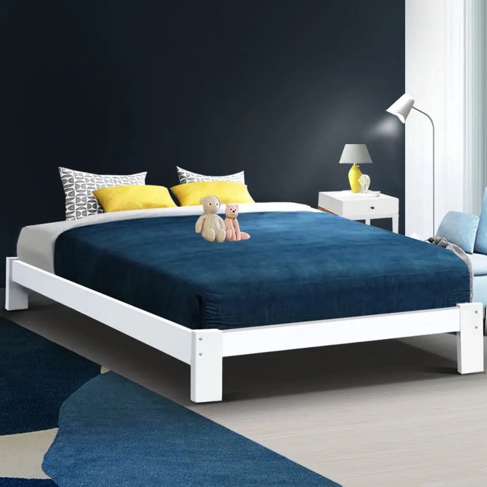 Artiss Bed Frame Double Size Wooden Bed Base JADE Timber Foundation Mattress Deals499