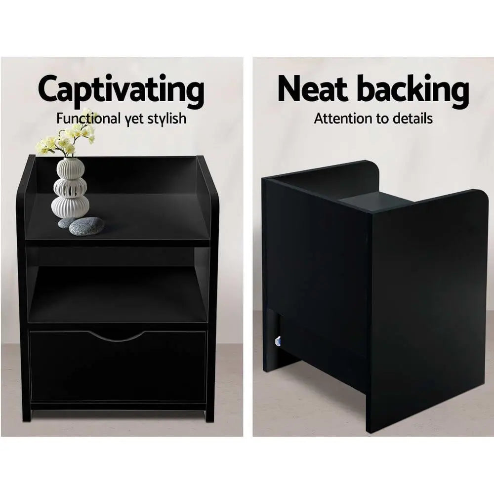 Artiss Bedside Table Drawer - Black Deals499