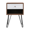 Artiss Bedside Table with Drawer - Grey & Walnut Deals499