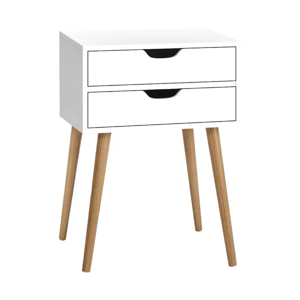 Artiss Bedside Tables Drawers Side Table Nightstand Wood Storage Cabinet White Deals499