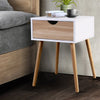 Artiss Bedside Tables Drawers Side Table Storage Cabinet Nightstand Solid Wood Legs Bedroom White Deals499