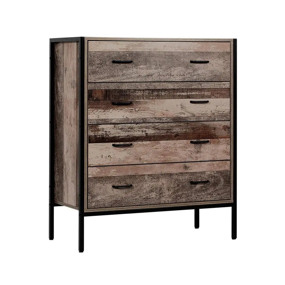 Artiss Chest of Drawers Tallboy Dresser Storage Cabinet Industrial Rustic Deals499