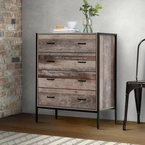 Artiss Chest of Drawers Tallboy Dresser Storage Cabinet Industrial Rustic Deals499