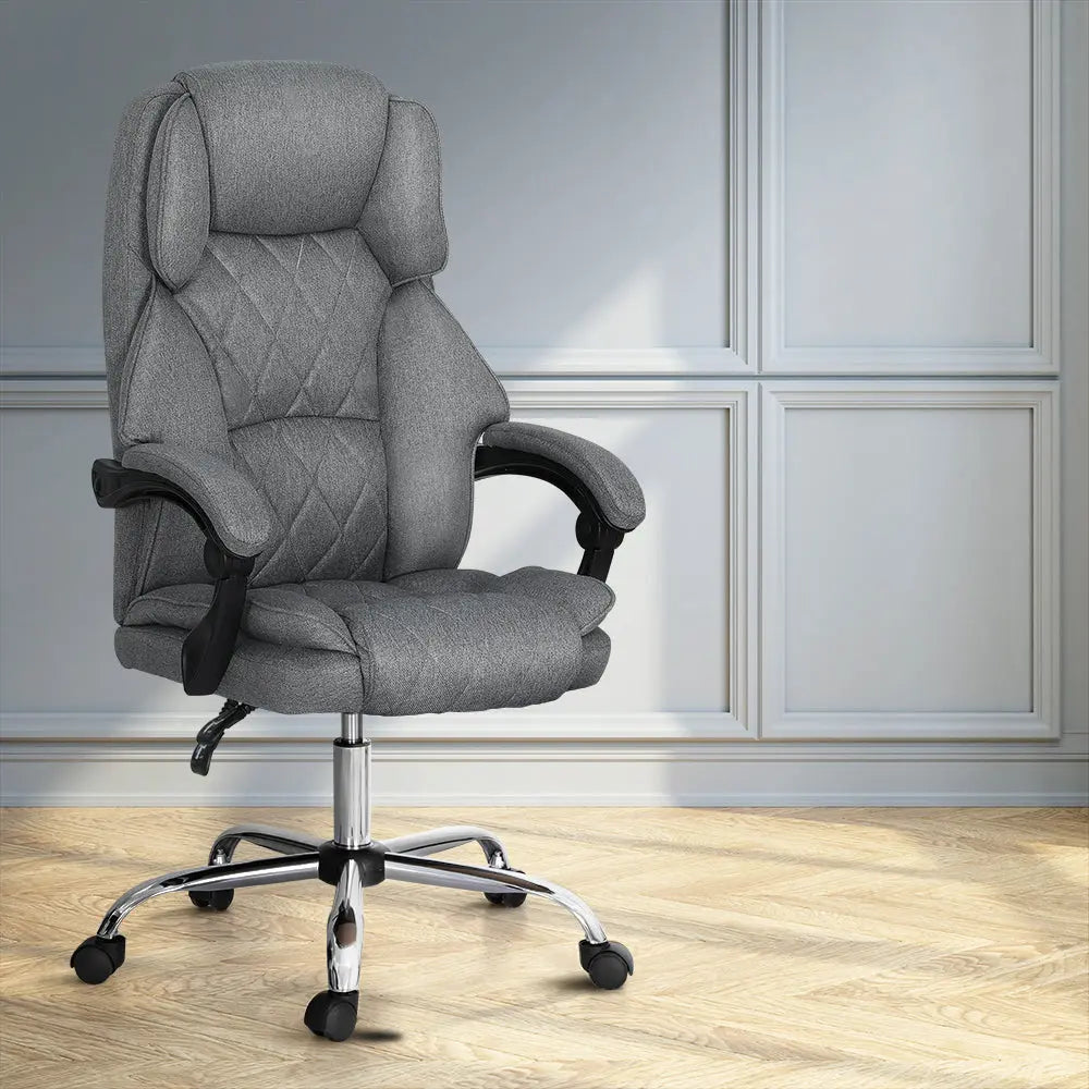 Artiss Executive Office Chair Fabric Recliner Grey from Deals499 at Deals499