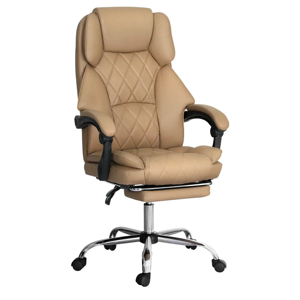 Artiss Executive Office Chair Leather Footrest Espresso from Deals499 at Deals499