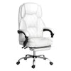 Artiss Executive Office Chair Leather Footrest White from Deals499 at Deals499