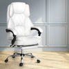 Artiss Executive Office Chair Leather Footrest White from Deals499 at Deals499