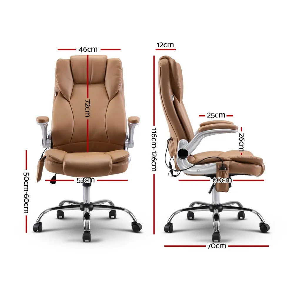 Artiss Massage Office Chair Gaming Chair Computer Desk Chair 8 Point Vibration Espresso Deals499