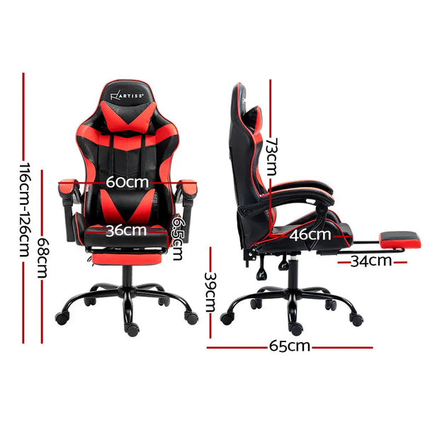 Artiss Office Chair Gaming Computer Executive Chairs Racing Seat Recliner Red Deals499