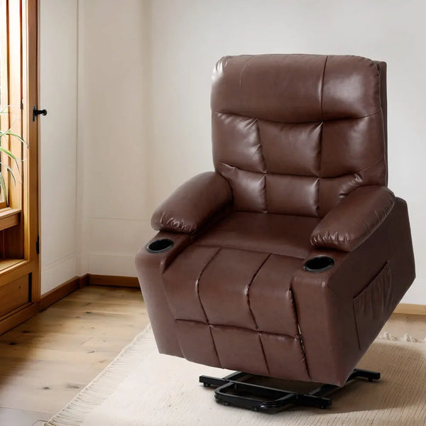 Artiss Recliner Chair Lift Assist Heated Massage Chair Leather Claude from Deals499 at Deals499