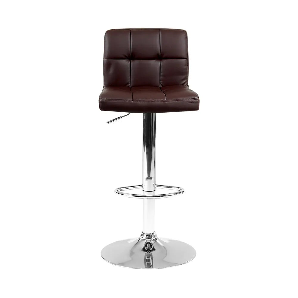 Artiss Set of 2 Gas Lift Bar Stools PU Leather - Chocolate Brown Deals499