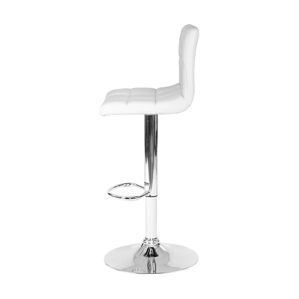 Artiss Set of 2 PU Leather Gas Lift Bar Stools - White Deals499