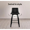 Artiss Set of 2 Wooden PU Leather Bar Stool - Black Deals499