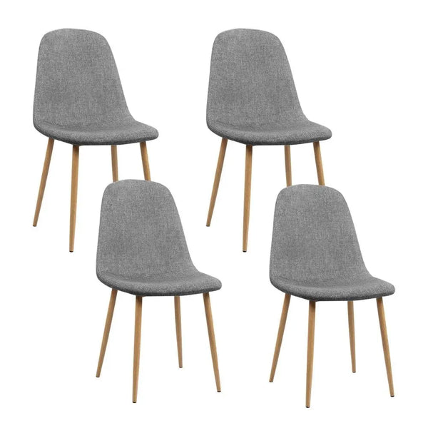 Artiss Set of 4 Adamas Fabric Dining Chairs - Light Grey Deals499