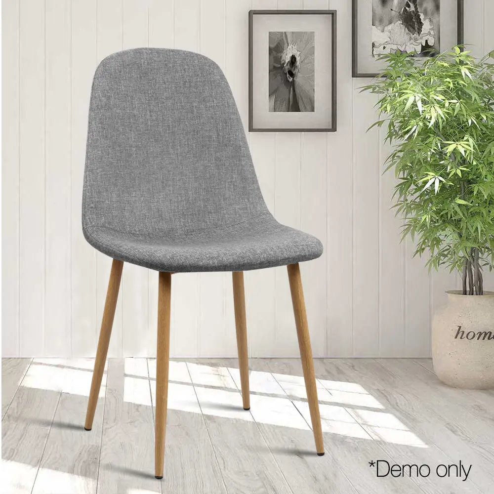 Artiss Set of 4 Adamas Fabric Dining Chairs - Light Grey Deals499