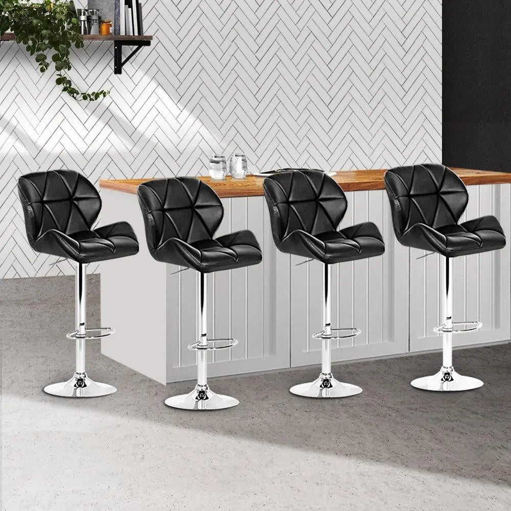 Artiss Set of 4 Kitchen Bar Stools - Black and Chrome Deals499