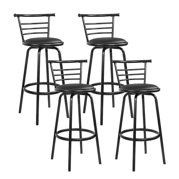 Artiss Set of 4 PU Leather Bar Stools - Black and Steel Deals499