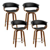 Artiss Set of 4 Swivel PU Leather Bar Stool - Wood and Black Deals499