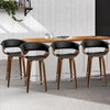 Artiss Set of 4 Swivel PU Leather Bar Stool - Wood and Black Deals499