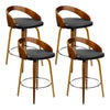 Artiss Set of 4 Walnut Wood Bar Stools - Black and Brown Deals499