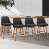 Artiss Set of 4 Wooden Fabric Bar Stools Square Footrest - Charcoal Deals499