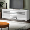 Artiss TV Cabinet Entertainment Unit Stand RGB LED Gloss Furniture 145cm White Deals499