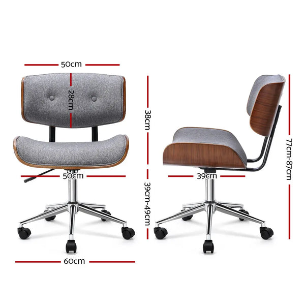 Artiss Wooden Fabric Office Chair Grey Deals499