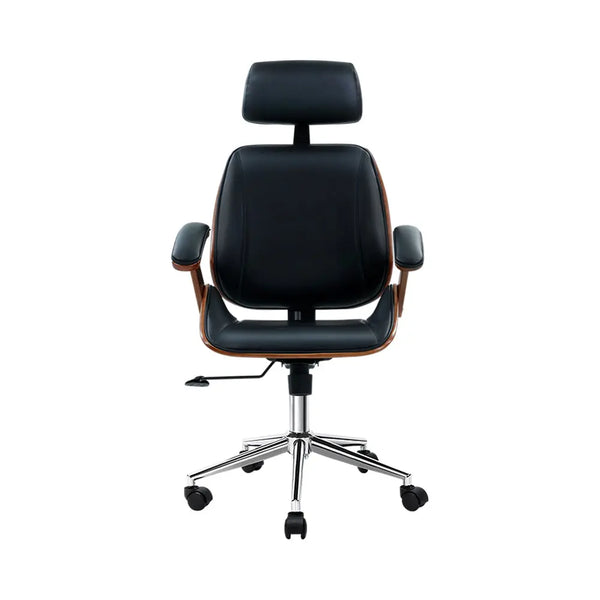 Artiss Wooden Office Chair Computer Gaming Chairs Executive Leather Black Deals499