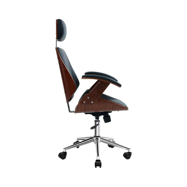 Artiss Wooden Office Chair Computer Gaming Chairs Executive Leather Black Deals499