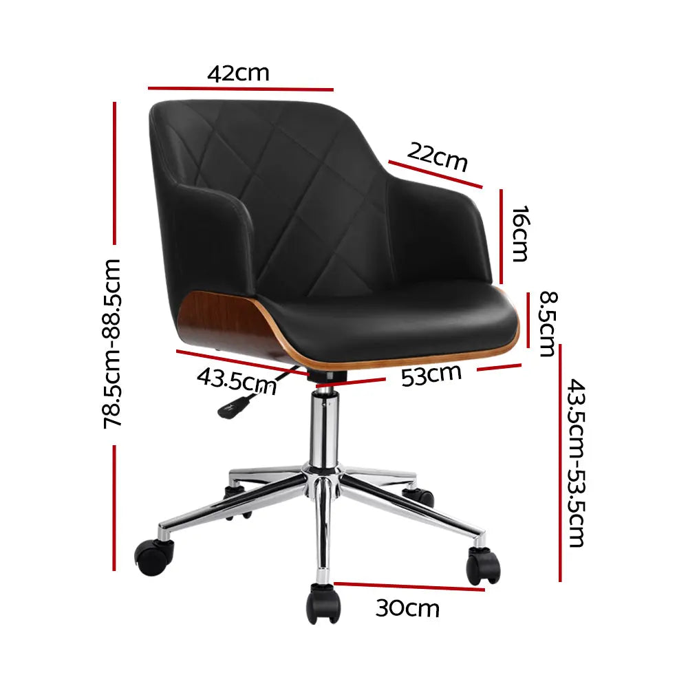 Artiss Wooden Office Chair Fabric Seat Black from Deals499 at Deals499