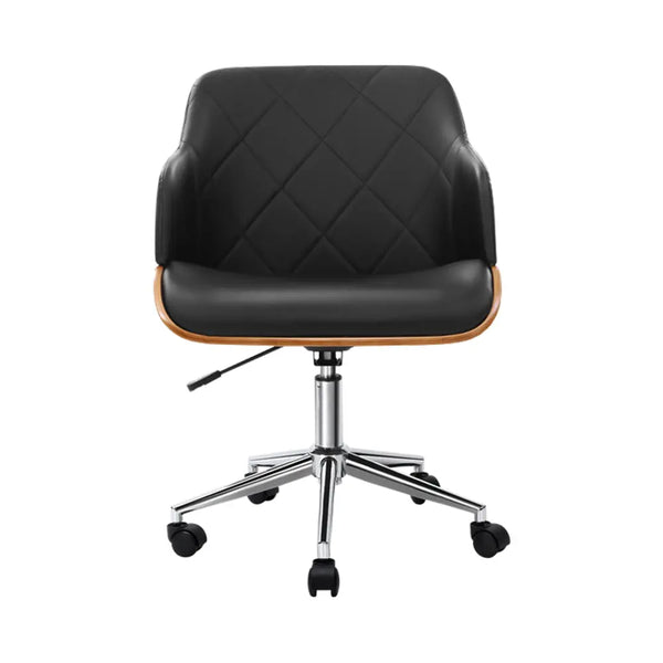 Artiss Wooden Office Chair Fabric Seat Black from Deals499 at Deals499