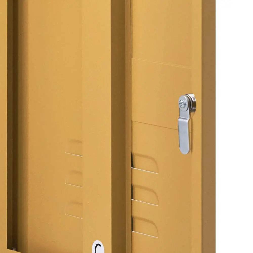 ArtissIn Mini Metal Locker Storage Shelf Organizer Cabinet Bedroom Yellow Deals499