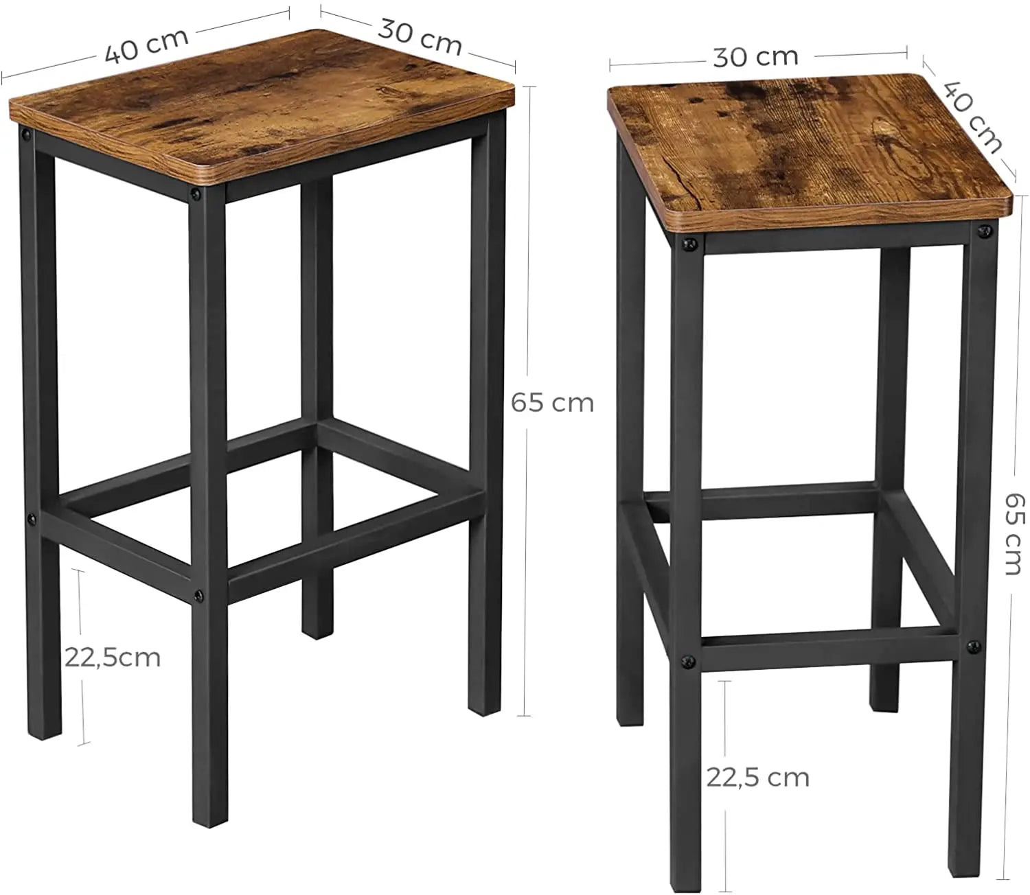 Bar Set Stools of 2 Bar Chairs, Rustic Brown from Deals499 at Deals499