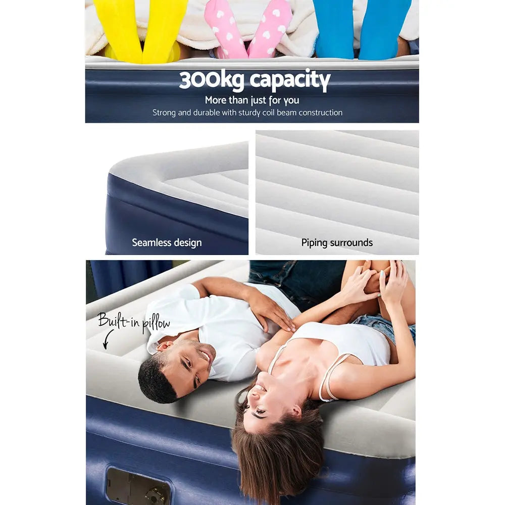 Bestway King Air Bed Inflatable Mattress Sleeping Mat Battery Built-in Pump from Deals499 at Deals499