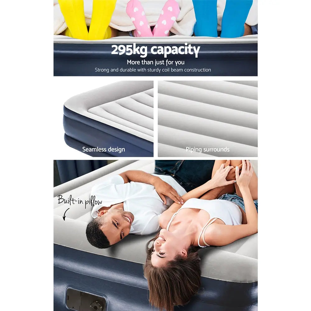 Bestway Queen Air Bed Inflatable Mattress Sleeping Mat Built-in Pump from Deals499 at Deals499