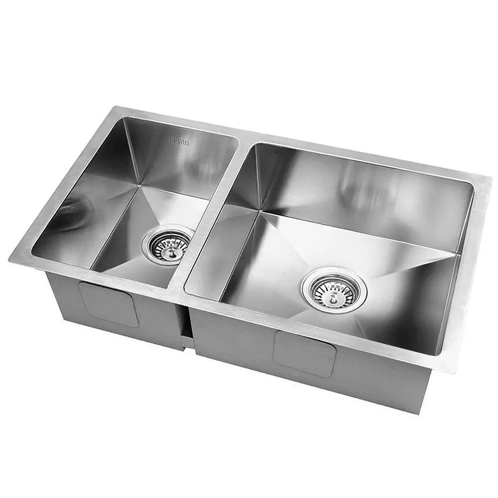 Cefito 71cm x 45cm Stainless Steel Kitchen Sink Under/Top/Flush Mount Silver Deals499