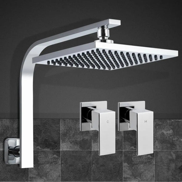 Cefito WElS 8'' Rain Shower Head Taps Square High Pressure Wall Arm DIY Chrome Deals499