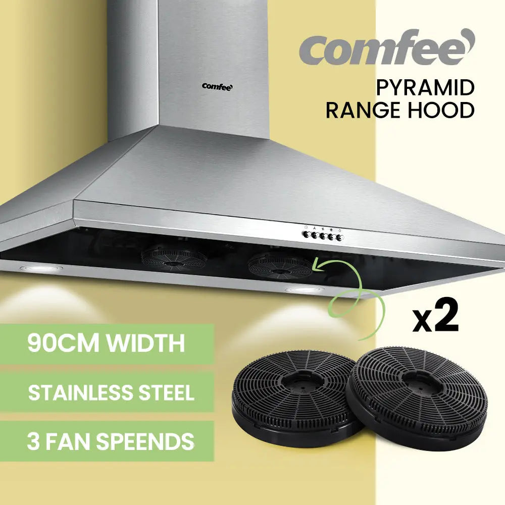 Comfee Rangehood 900mm Stainless Steel Canopy With 2 PCS Filter Replacement Combo Deals499