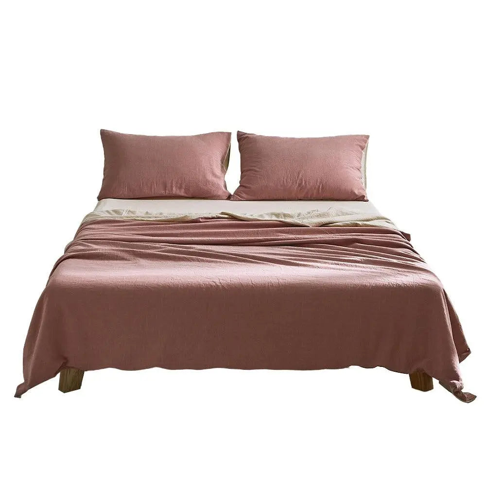 Cosy Club Sheet Set Cotton Sheets Double Vanilla Rhubarb Deals499