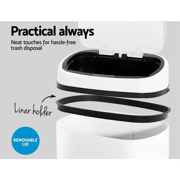 Devanti 58L Sensor Bin White Deals499