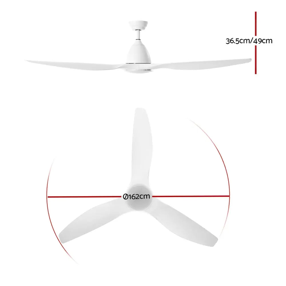 Devanti 64'' DC Motor Ceiling Fan With Light LED Remote Control Fans 3 Blades Deals499