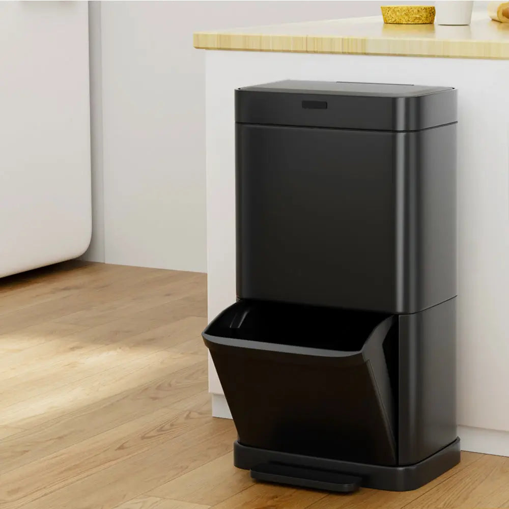 Devanti 70L Motion Sensor Bin Pedal Bins Automatic Black from Deals499 at Deals499