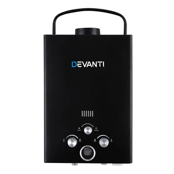 Devanti Outdoor Gas Hot Water Heater Portable Camping Shower 12V Pump Black Deals499